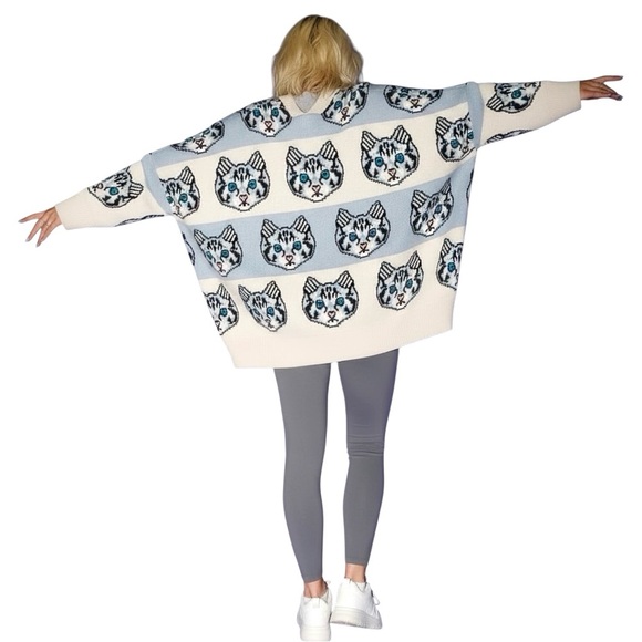 Dressed in Lala Pretty Kitty Oversized Cardigan - Picture 2 of 8